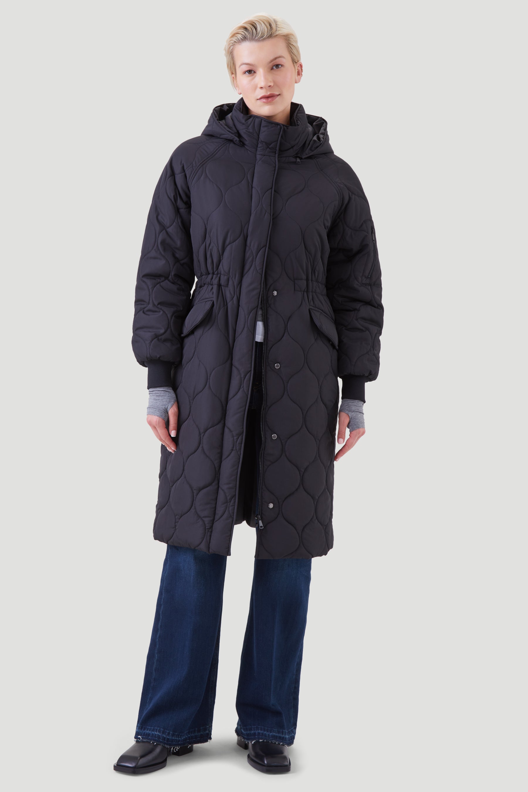 QUILTED LONGLINE COAT