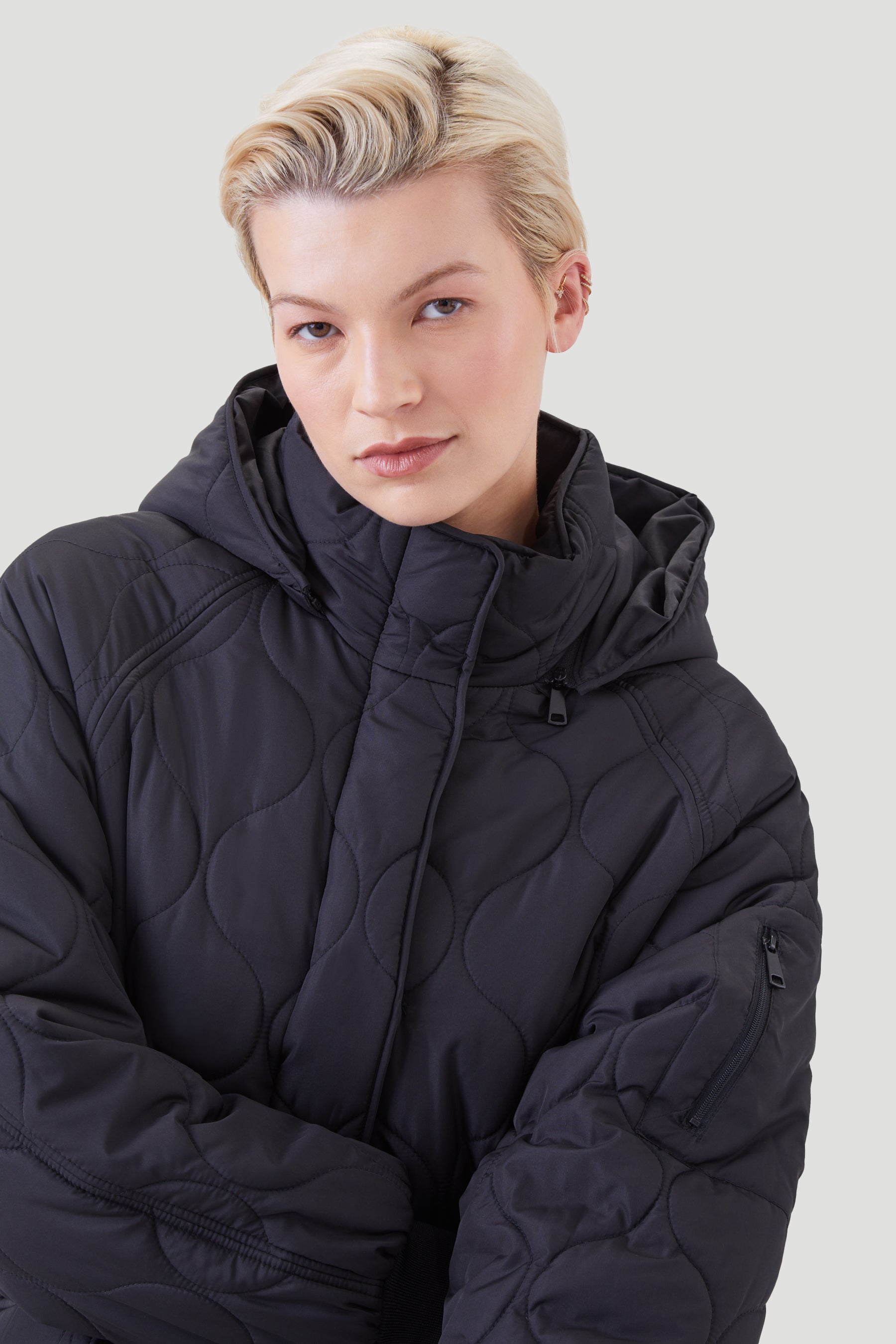 QUILTED LONGLINE COAT