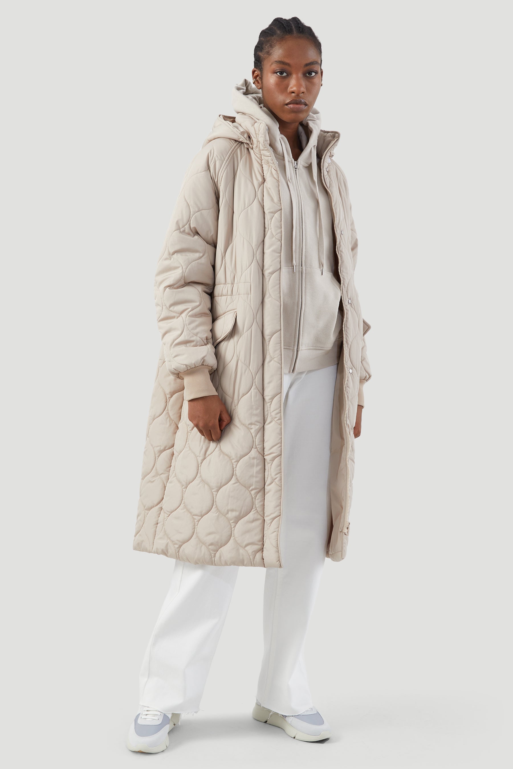 QUILTED LONGLINE COAT