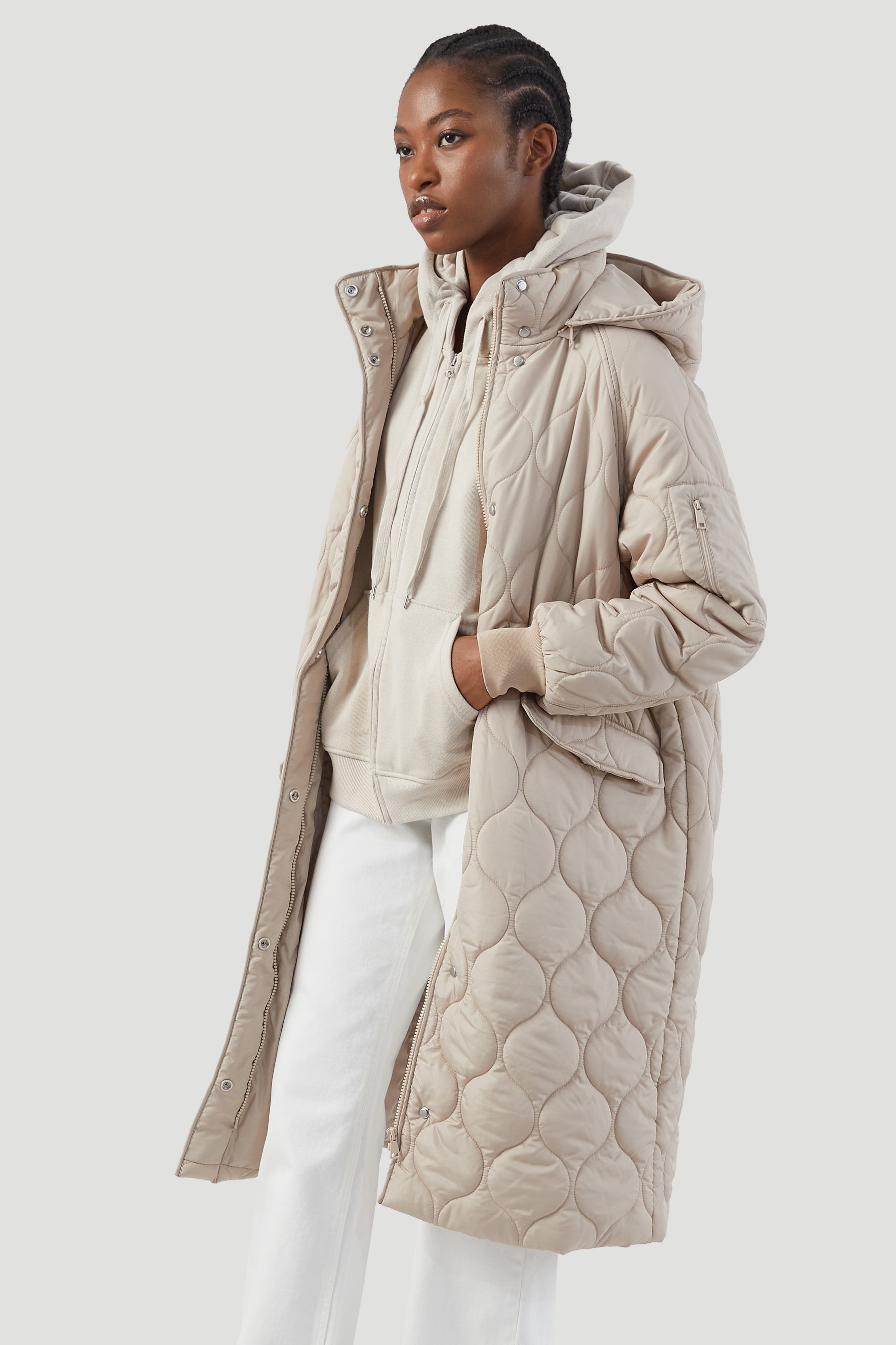 QUILTED LONGLINE COAT