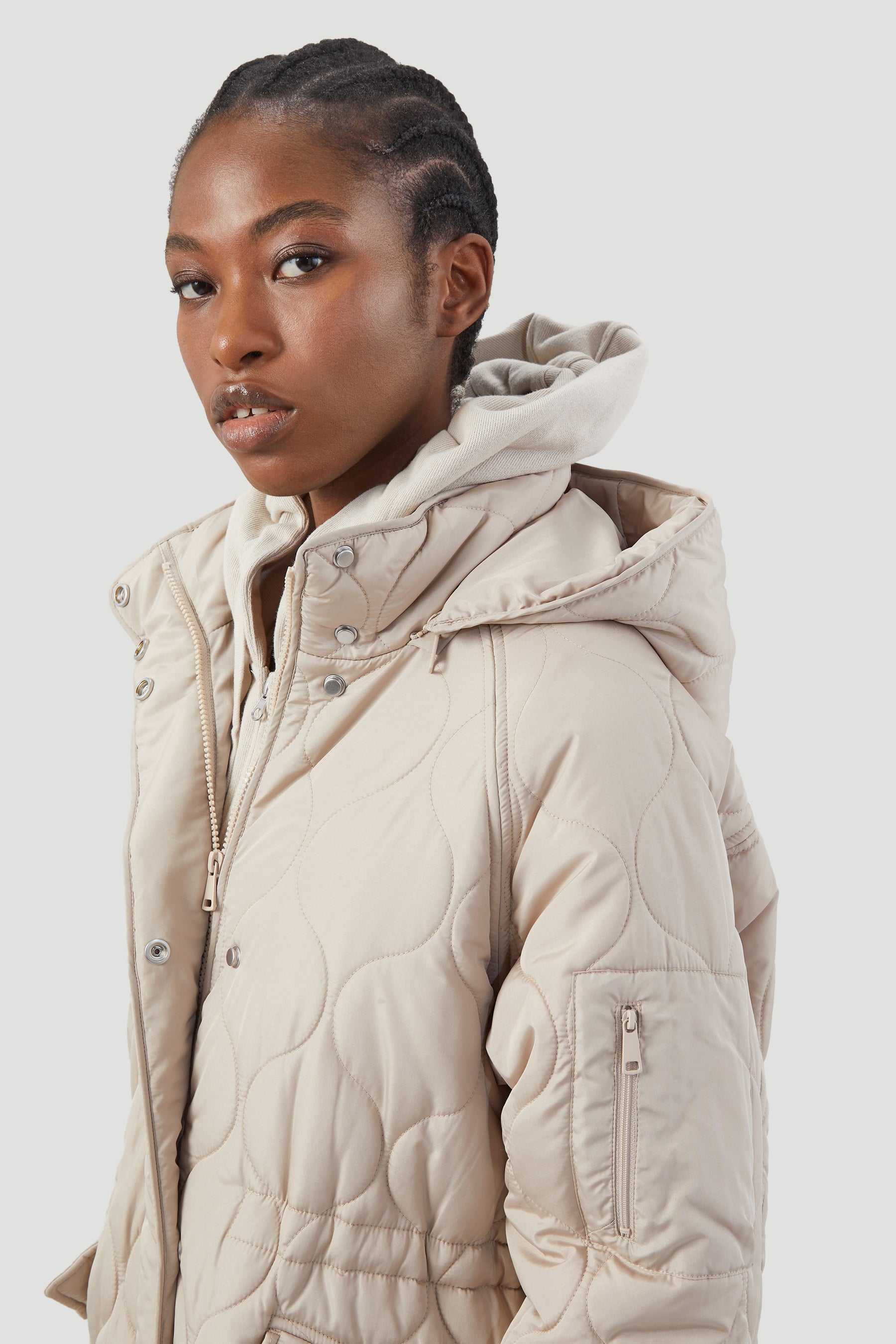 QUILTED LONGLINE COAT