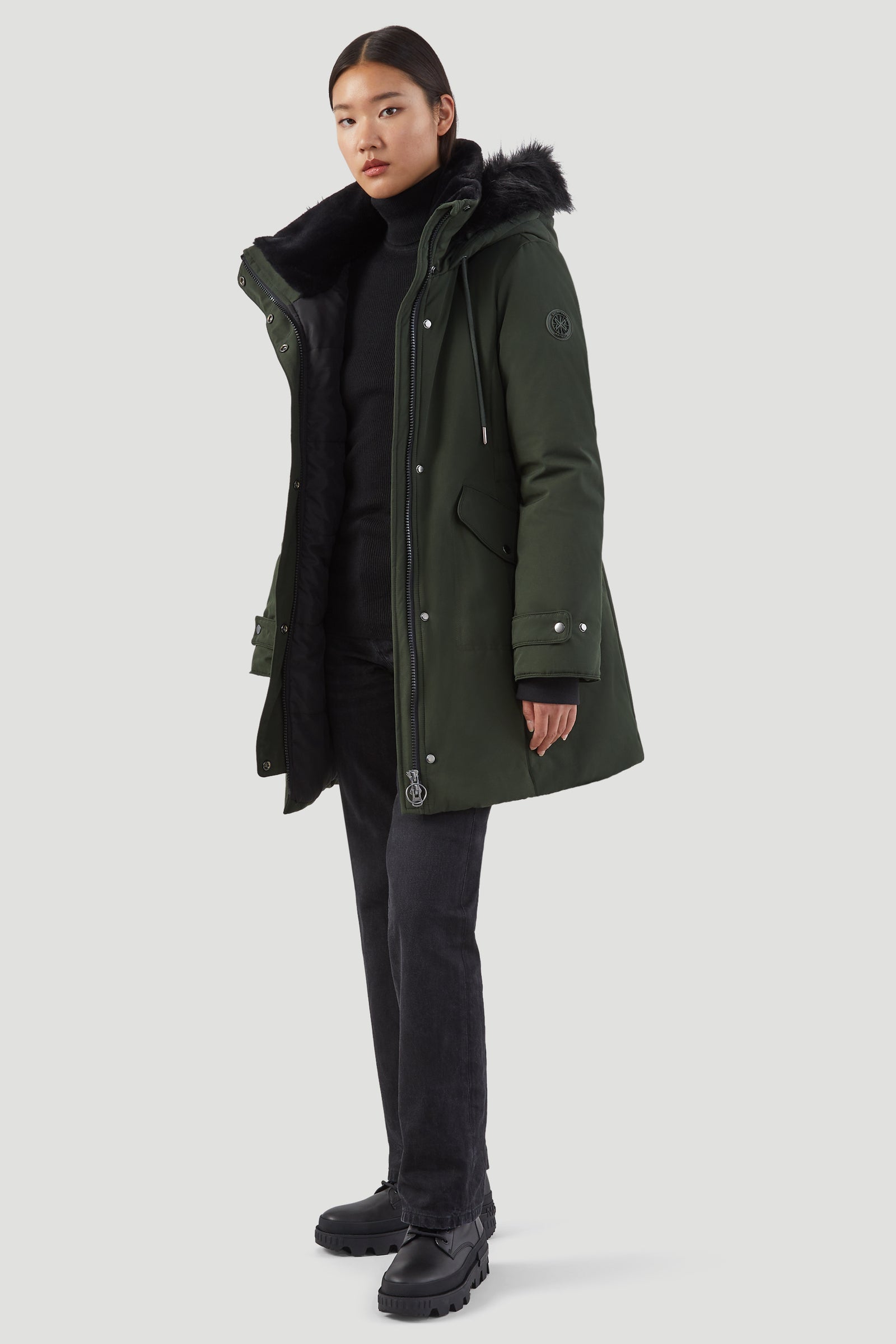Petite padded coat with hood clearance