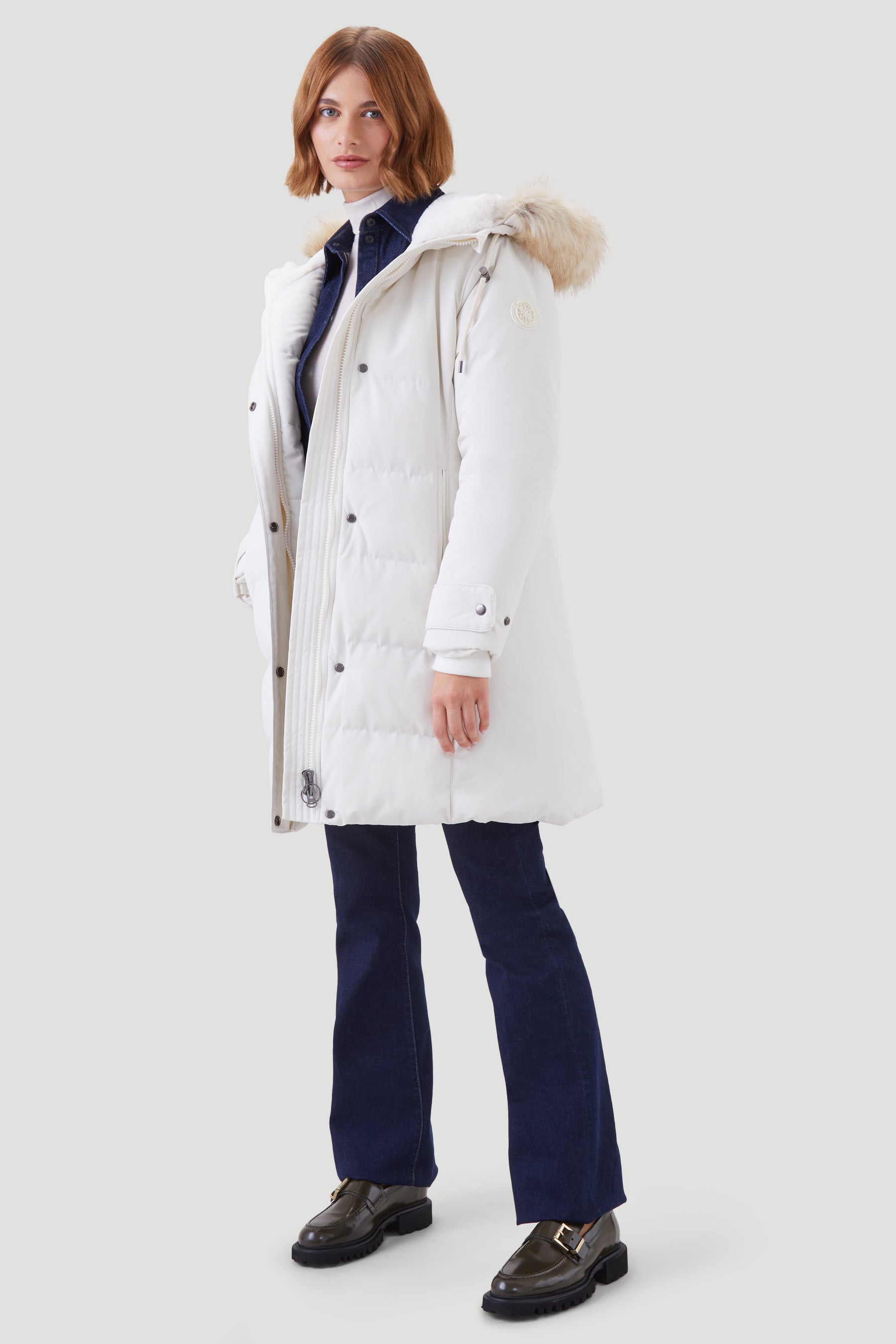 Petite mid length coat best sale