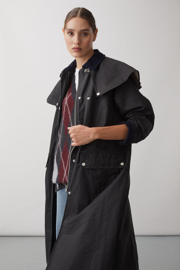 RORVIK LONG CAPED COAT