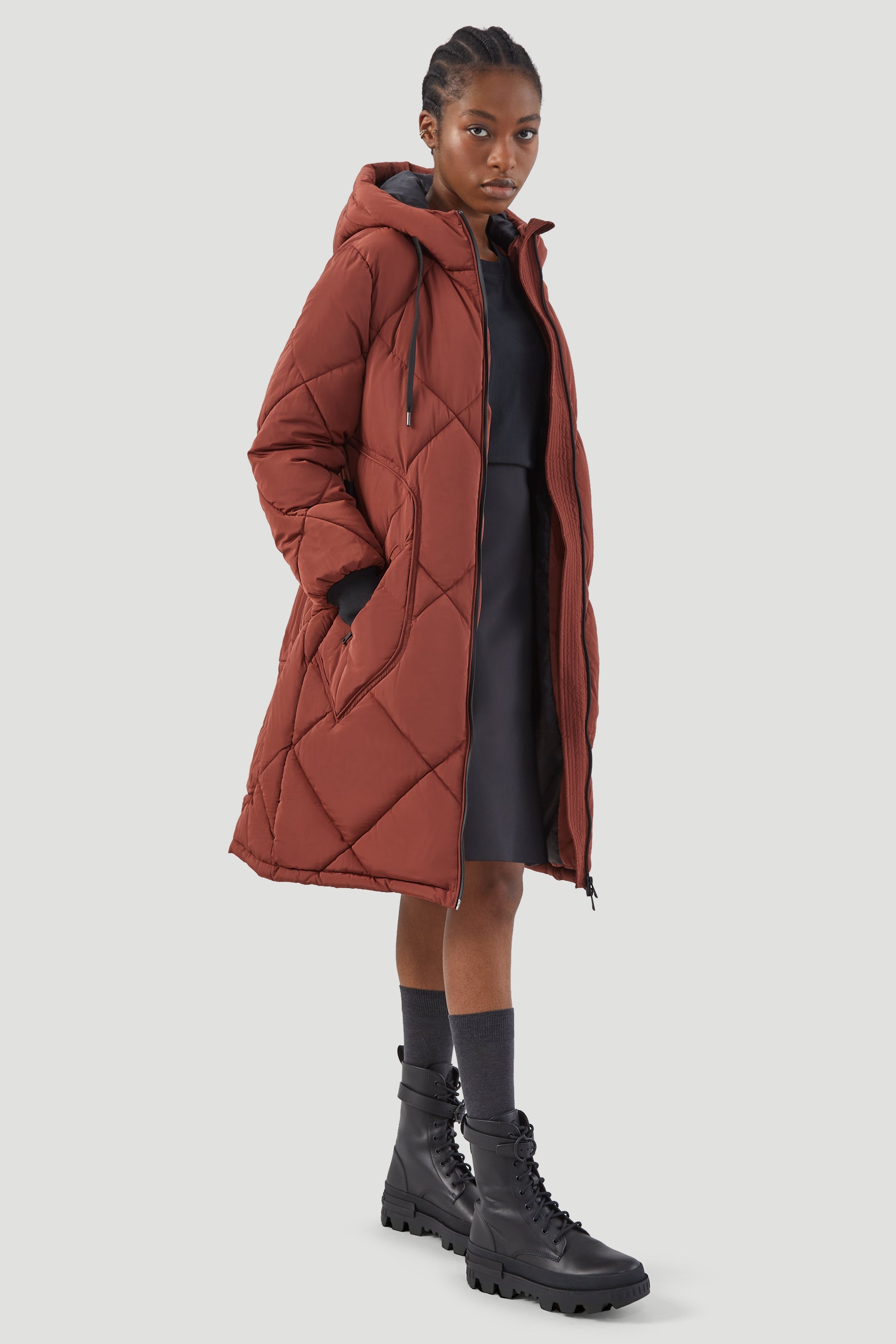 QUILTED BELTED COAT