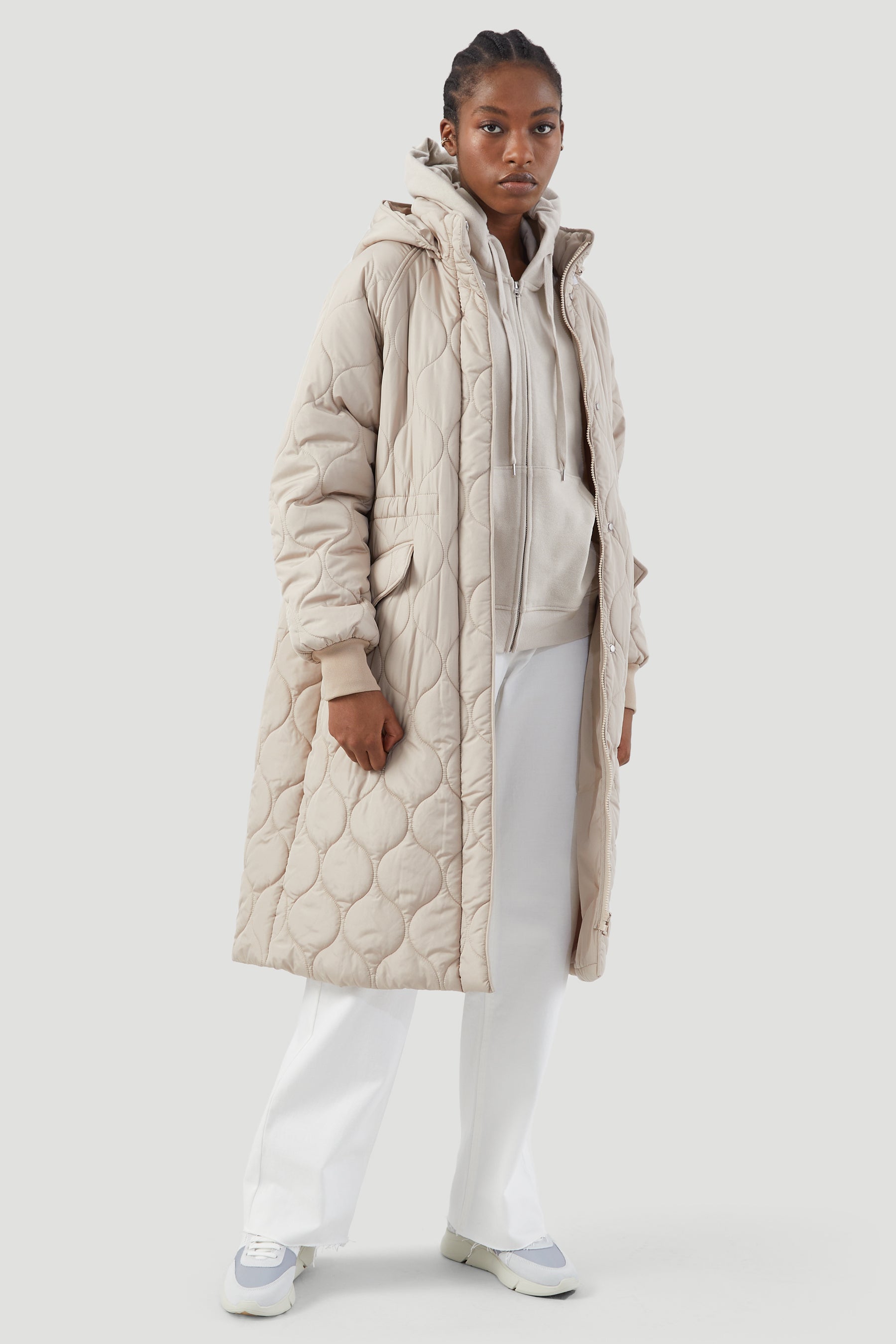 QUILTED  LONGLINE COAT