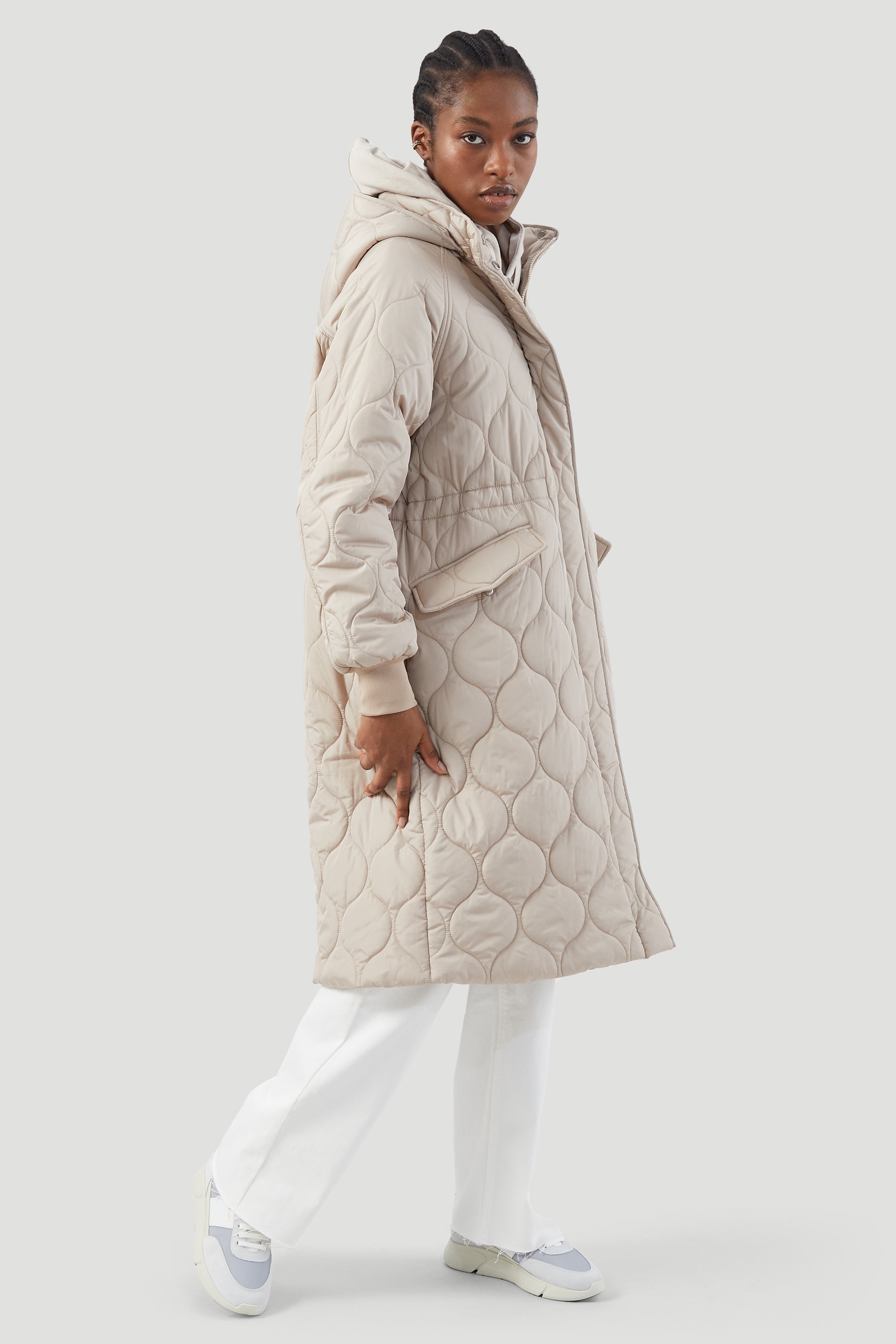 QUILTED LONGLINE COAT