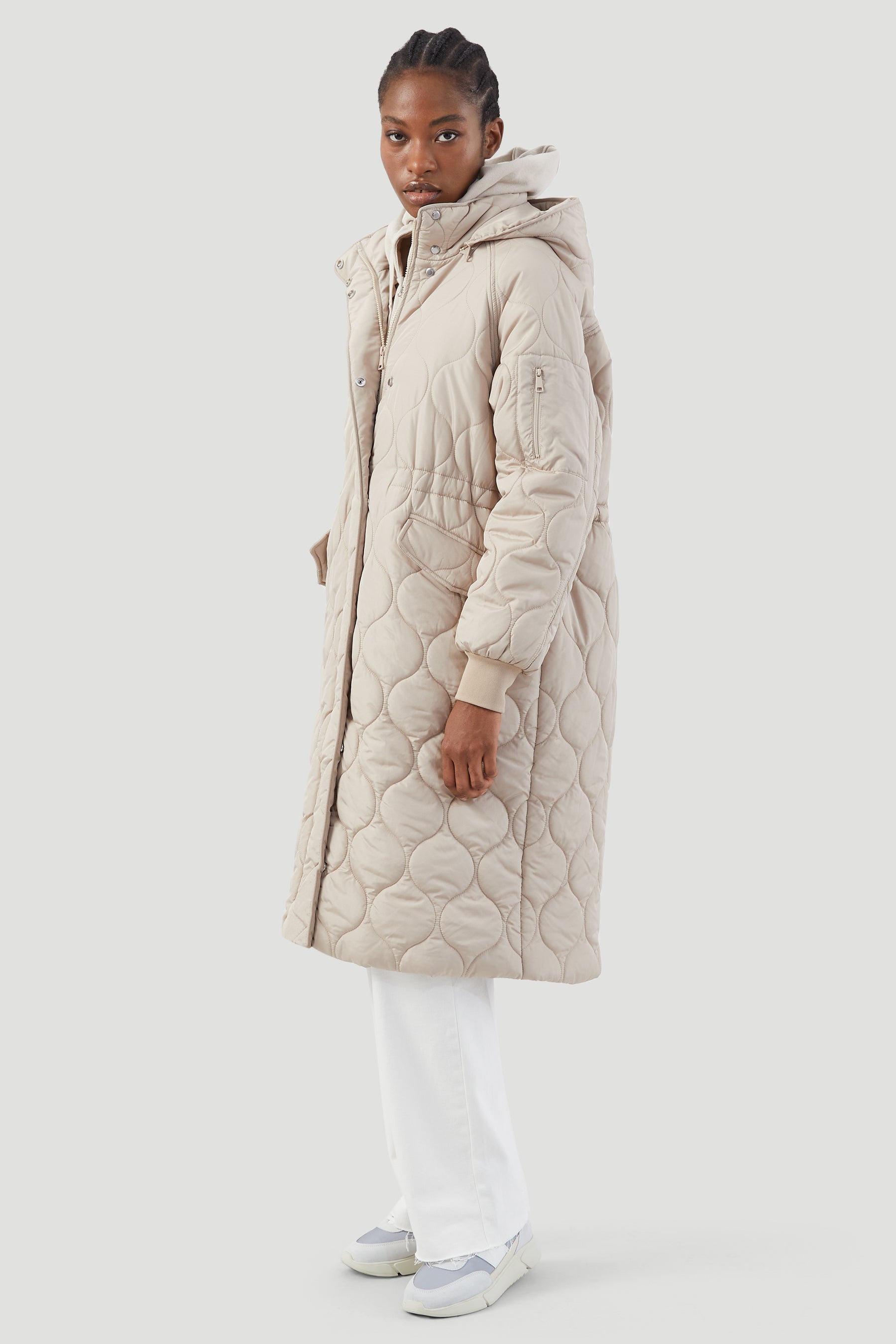 QUILTED  LONGLINE COAT